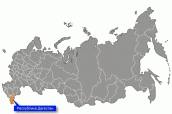 Республика Дагестан на карте России