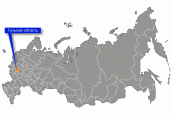 Тульская область на карте России