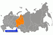 Тюменская область на карте России